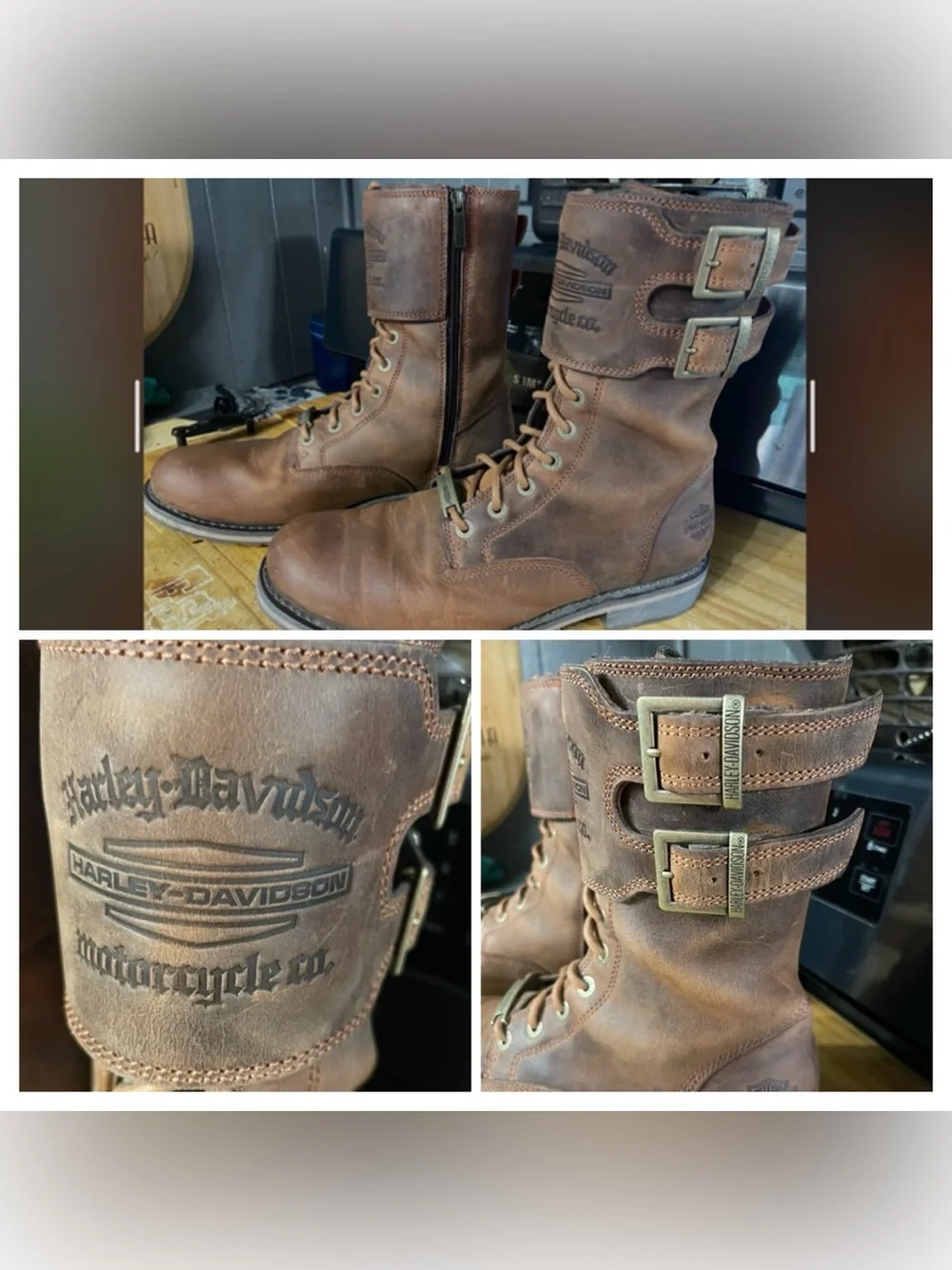 Harley-Davidson Distressed Leather Boots, Men’s Size 11.5
